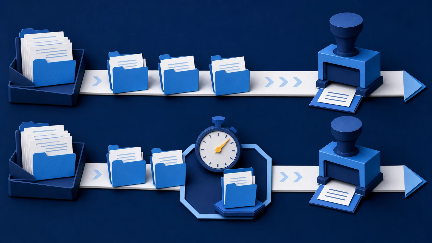 Paper-cut What Changes illustration for What changes when review time is measured, not assumed