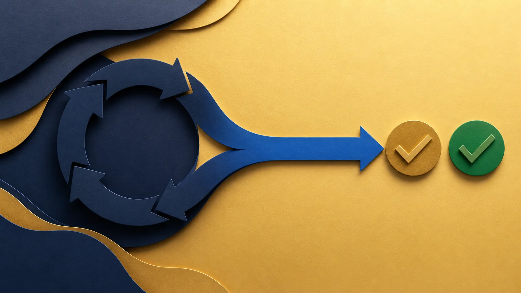 Paper-cut What Changes illustration for What changes when a deadline is attached to governance