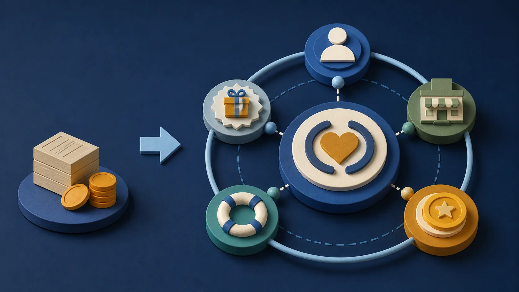 Loyalty strategy paths comparing a marketing cost center with a business model that connects member value to operations and product decisions.