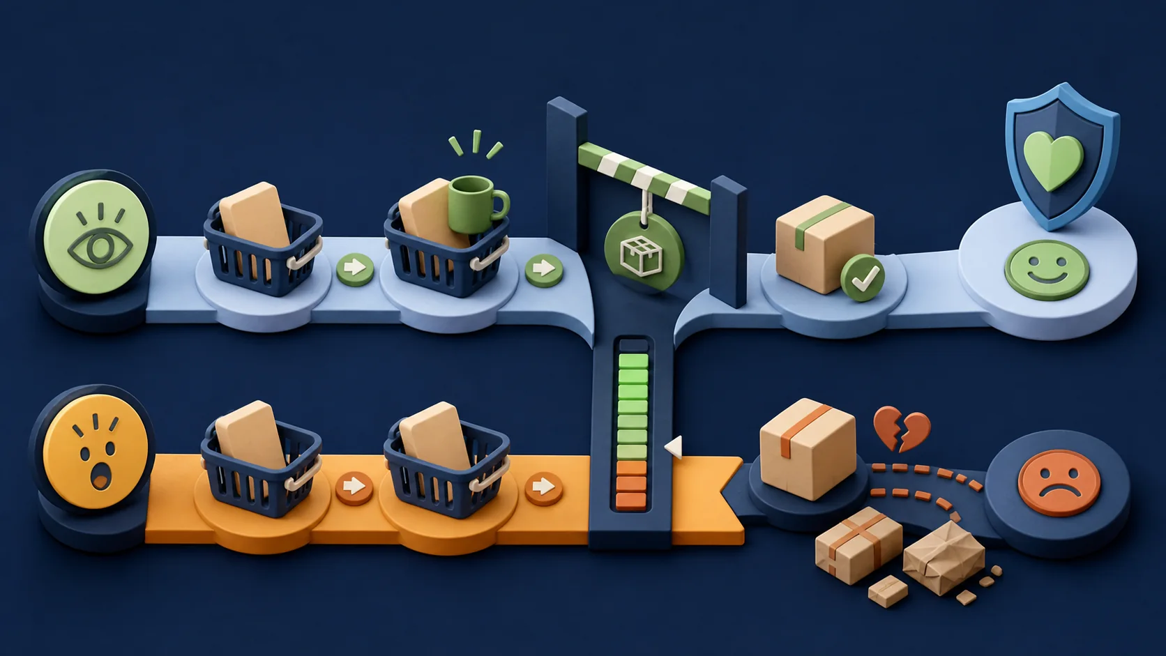 Checkout journey showing shipping cost appearing too late and changing purchase confidence.