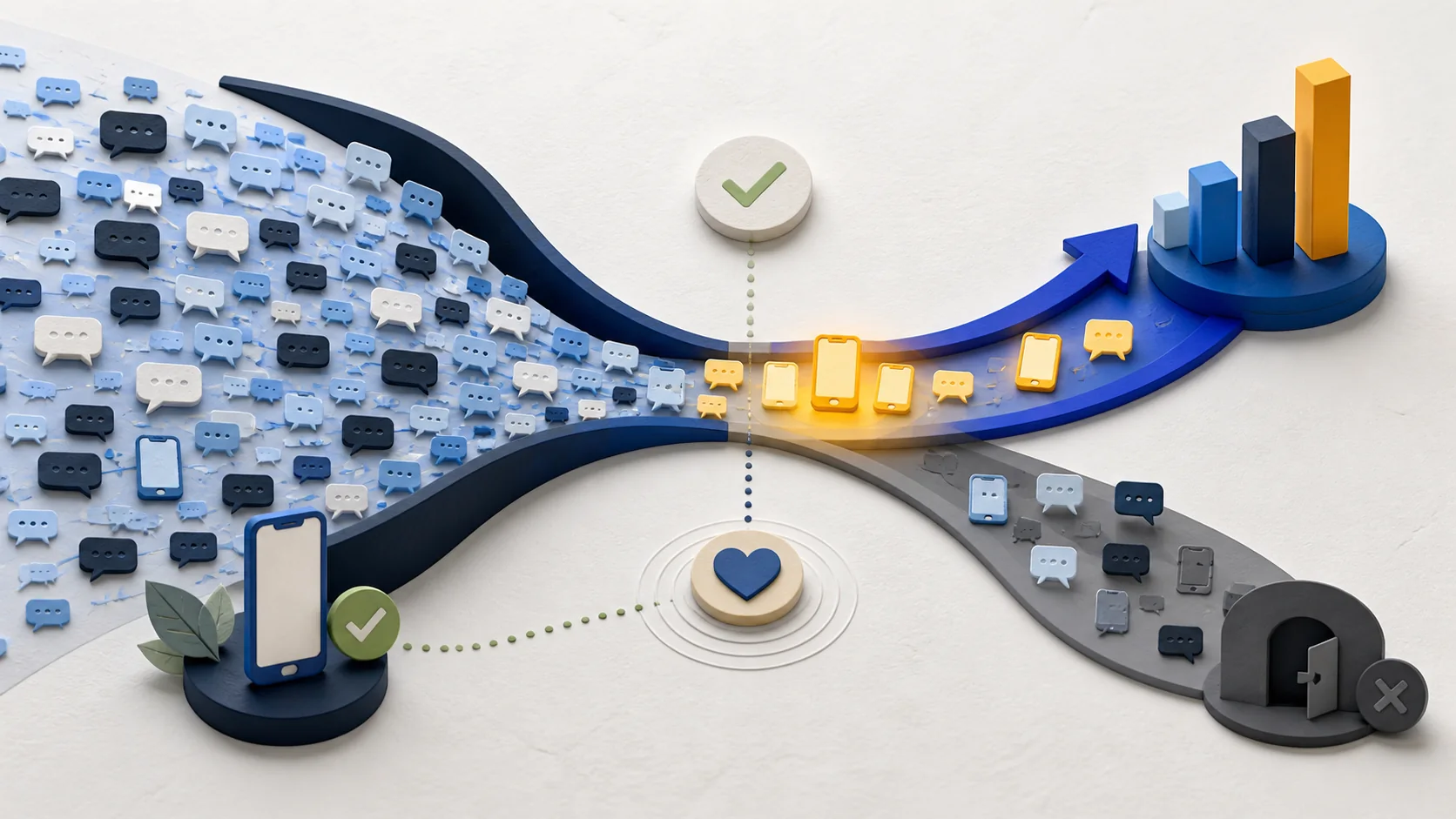 Editorial illustration for SMS Marketing: The 7.6% Doing 45% of the Work