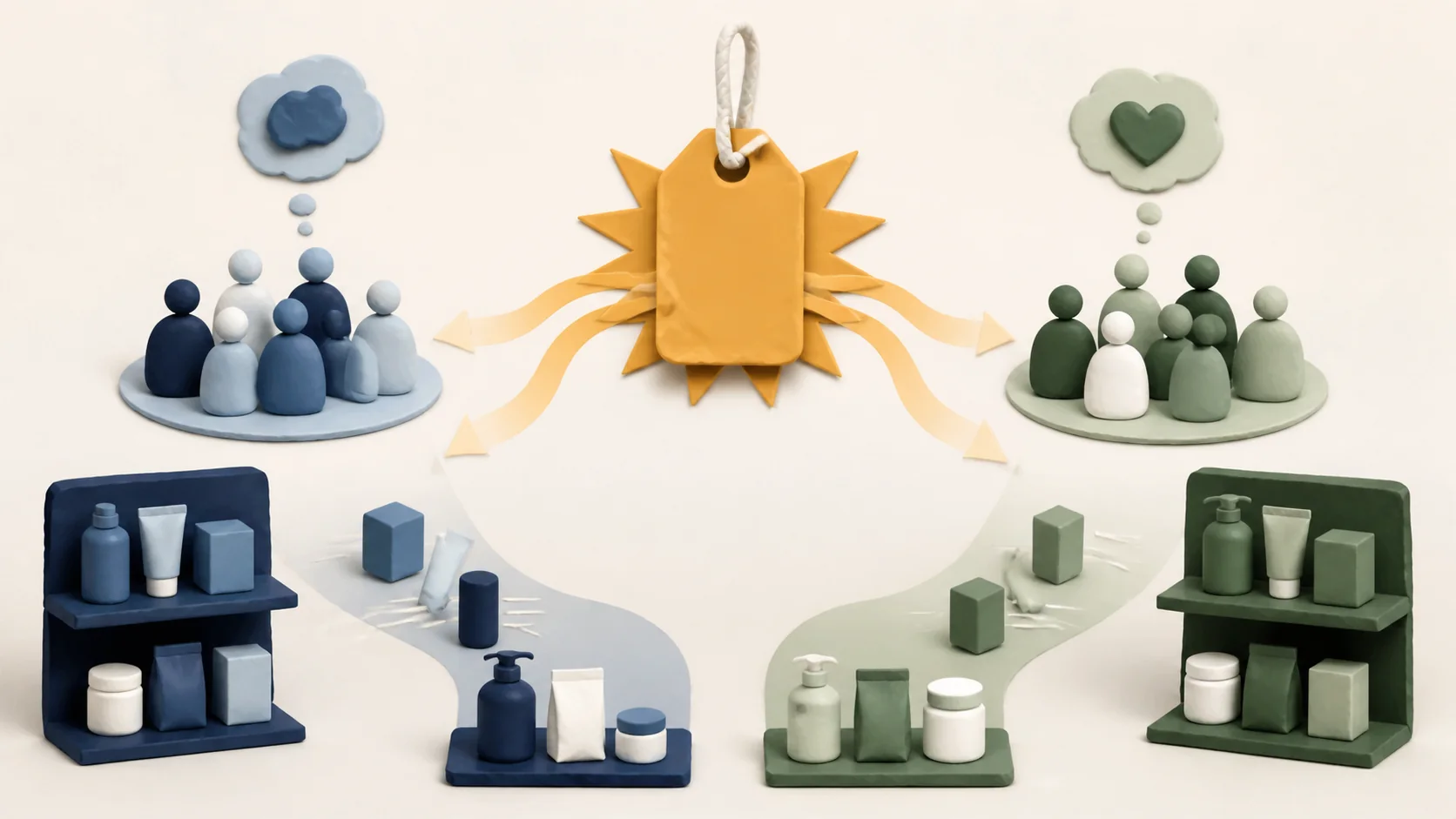 Two very different consumer groups converging on the same price-driven switching threshold.