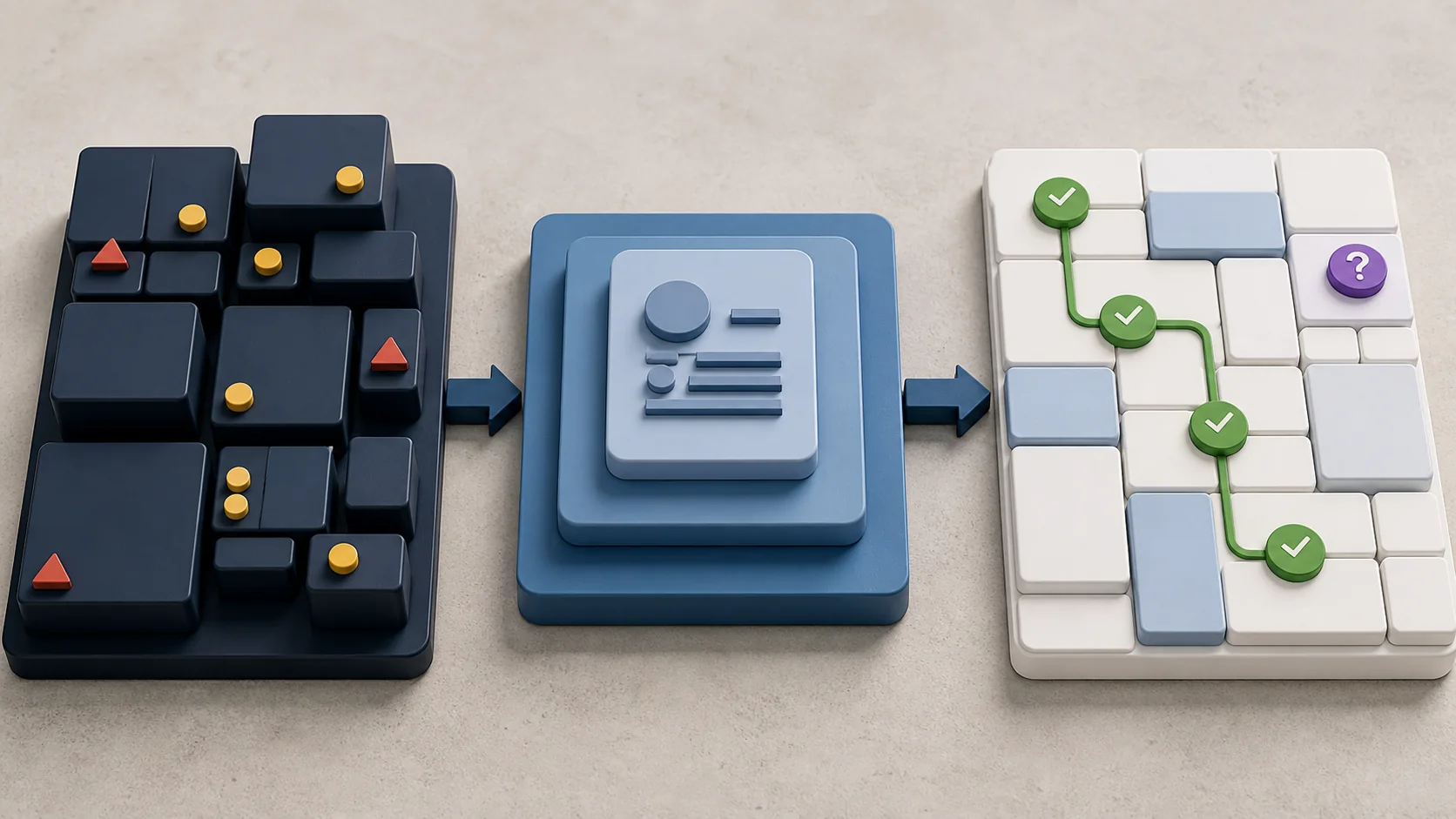 Two identical decision outcomes, one delivered as a sealed, opaque box and the other delivered with a visible reasoning trail attached, representing the same correctness but different trust outcomes.