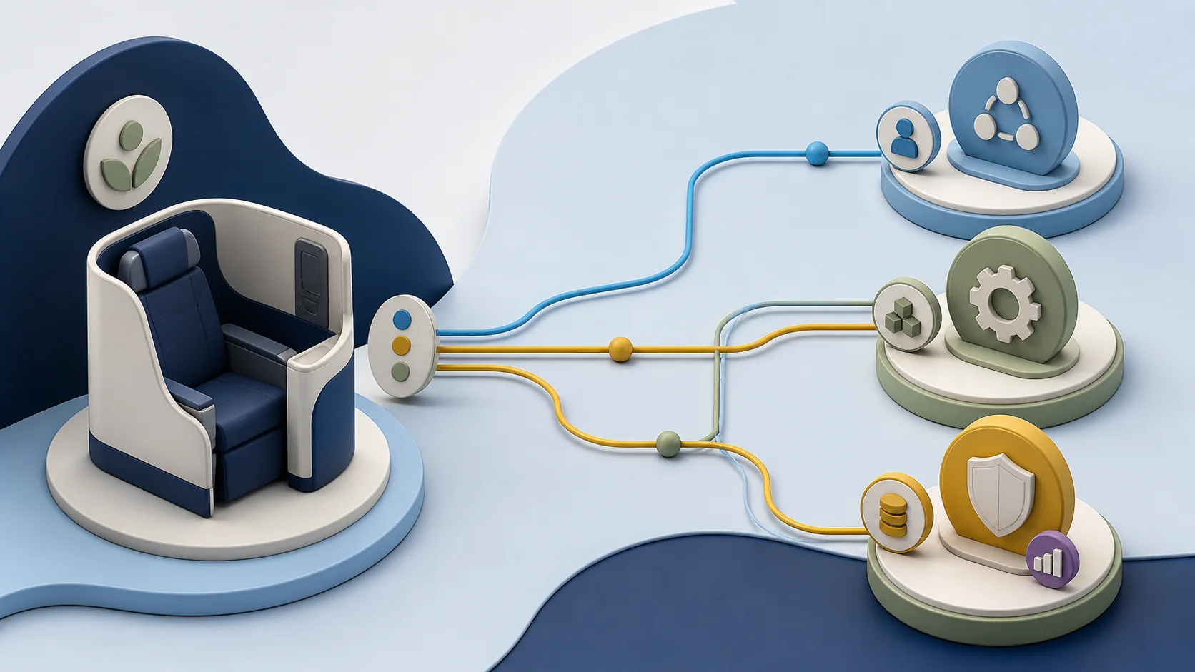 A single trophy icon representing one year's award, next to a wider convergence diagram showing multiple competitor paths all trending toward the same original design point over several years.