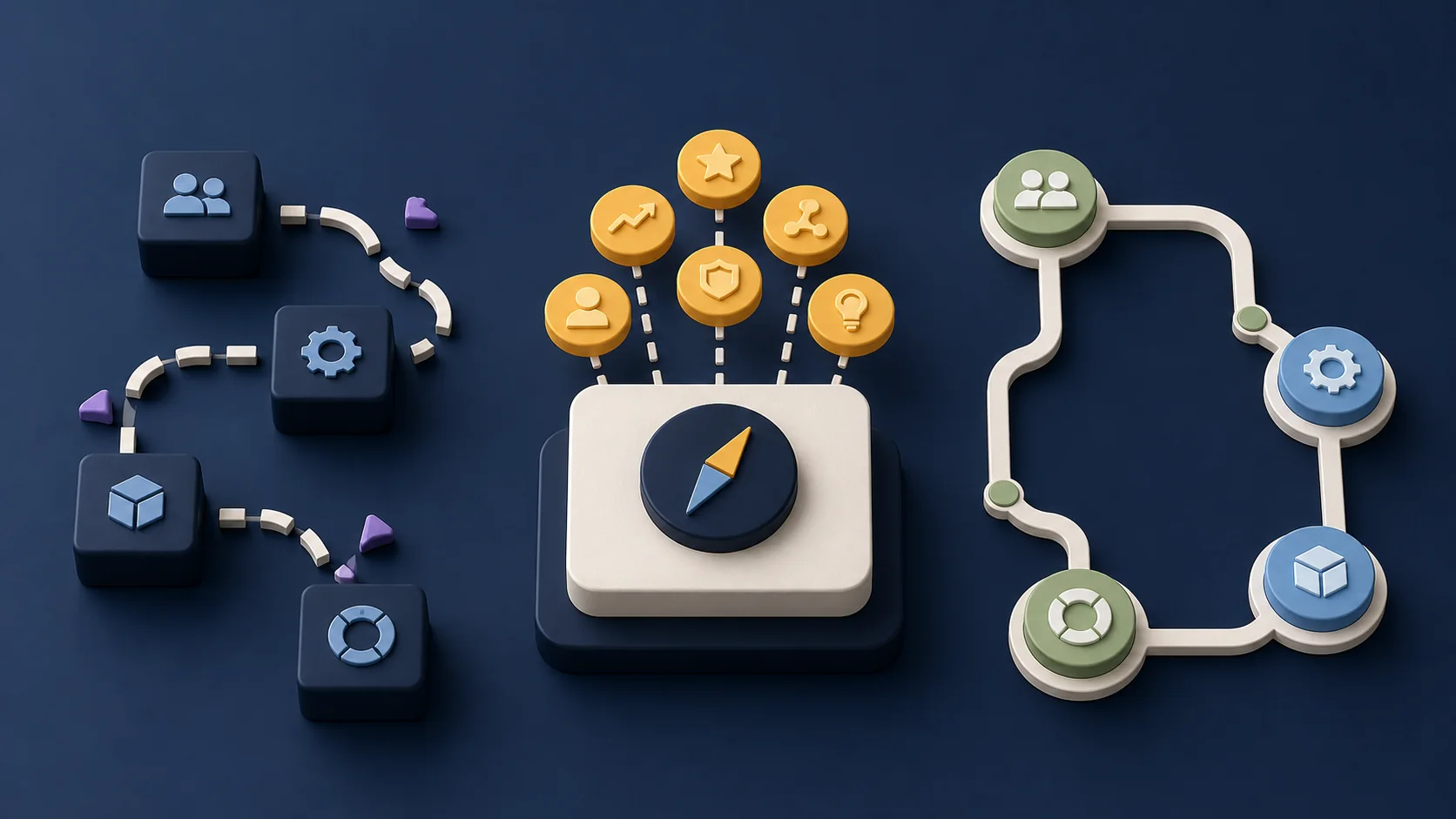 Two partnership diagrams: one with two organizations pointed in slightly different directions and a data gap between them, the other with aligned goals and a visible shared data channel.