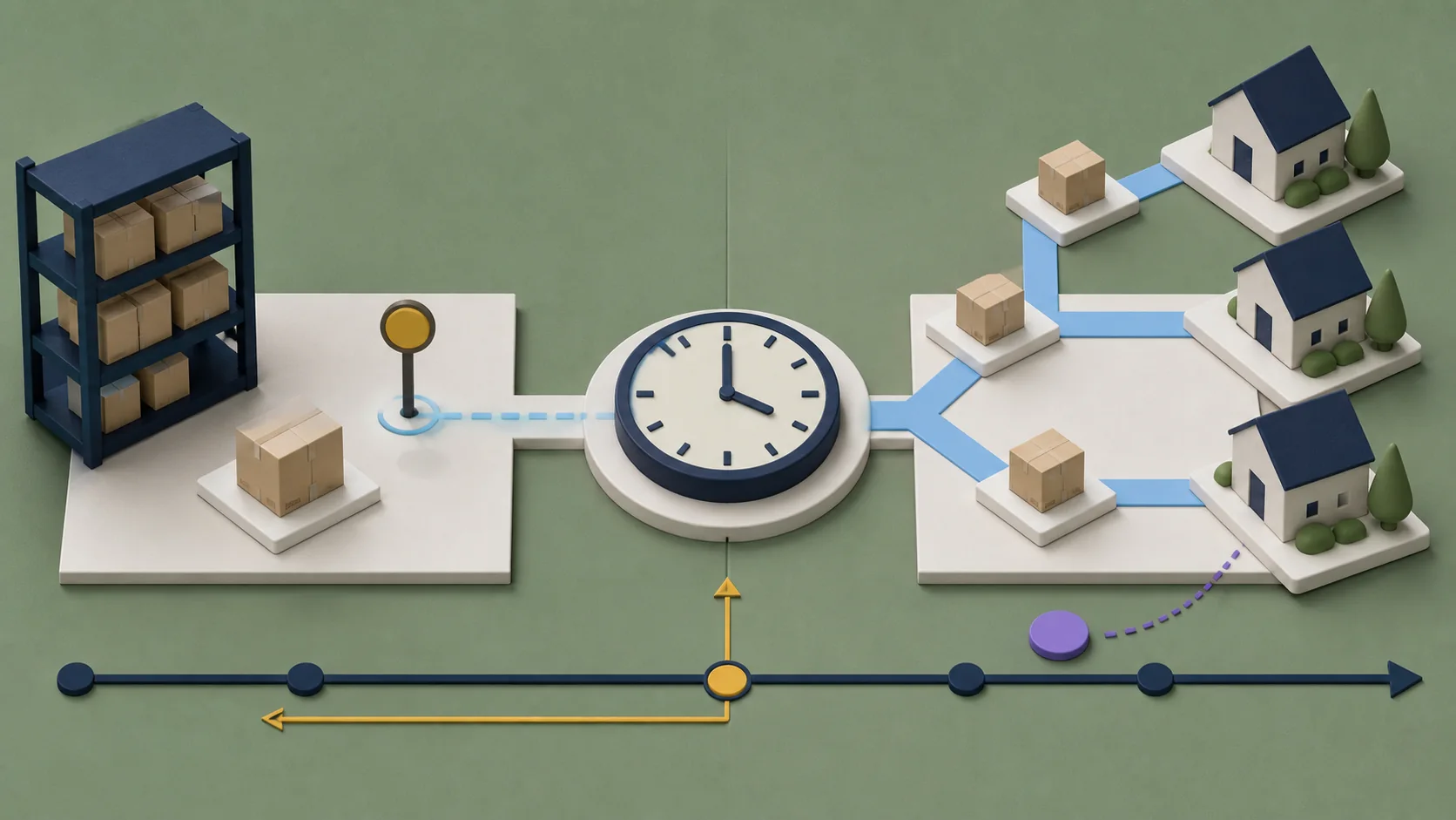 A retail logistics engine with a visible secondary profit stream feeding it fuel, contrasted with a competitor's identical engine with no such fuel source.