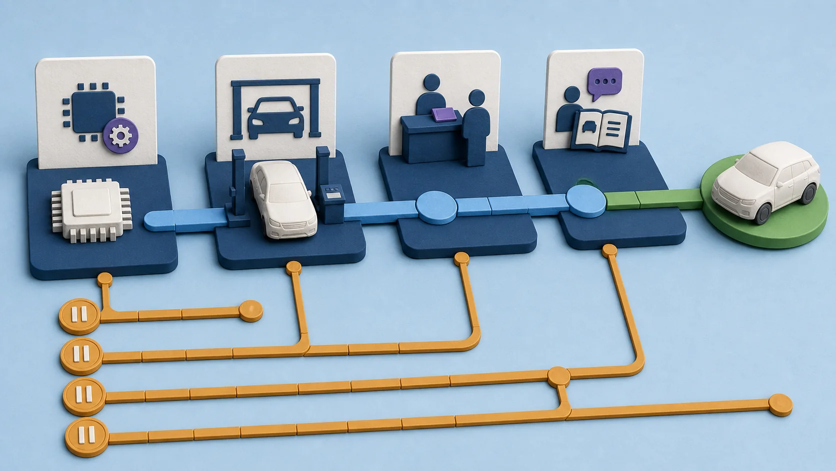Two paths diverging from a paused product icon: one leading toward a repaired, improved version and renewed adoption, the other toward a permanently closed partnership door.