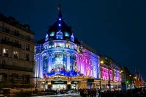 lighted building during nighttime department store